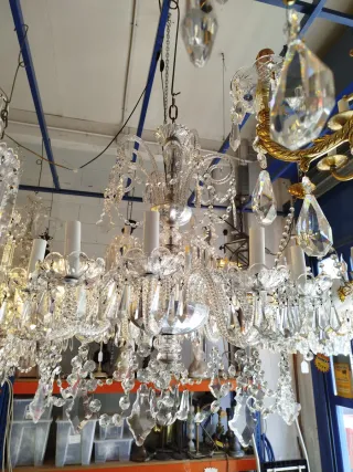 Lámpara Pedro Tendero Granja Cristal pan de plata