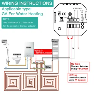 Termostato Inteligente MOES WiFi caldera de agua