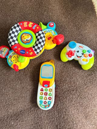 Lote Juguetes VTech Bebé: Teléfono, Mando, Volante