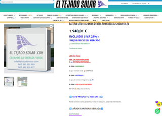 Batería Litio 48v 10.24kWh Dyness Powerbox G2