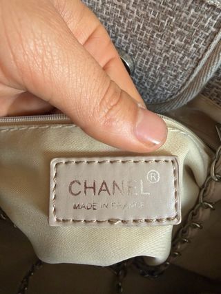 Bolso Chanel Gris y Blanco Original