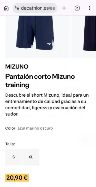 Pantalón corto ,deportivo Mizuno azul.
