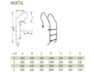 Escalera para piscina MIXTA AISI 304 QP