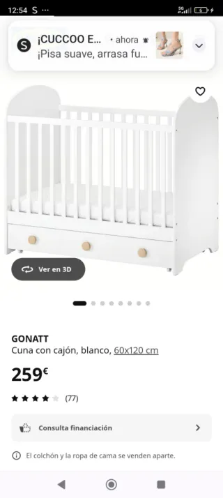 Cuna Ikea GONATT 605.441.45