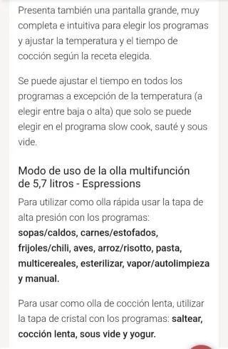 Olla multifunción eléctrica 5,7L Espressions