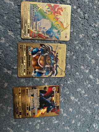Set 3 Cartas Pokémon Doradas VMAX GX