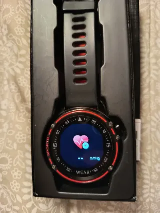 Smartwear Reloj Inteligente Negro y Rojo