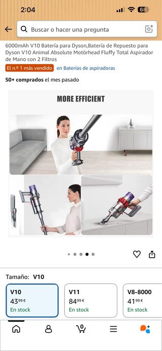 Batería Dyson V10 6000mAh Repuesto