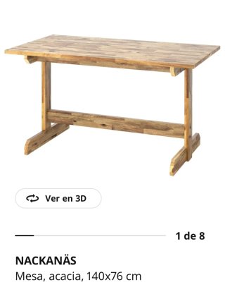 Mesa comedor. Madera acacia.