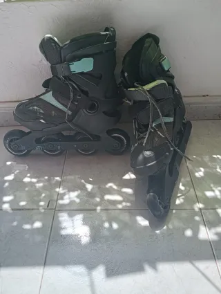 Patines Oxelo Negro y Turquesa