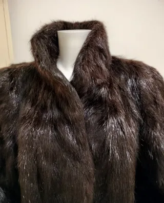 Abrigo Chaquetón Negro/Marrón
