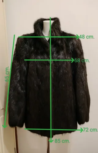Abrigo Chaquetón Negro/Marrón