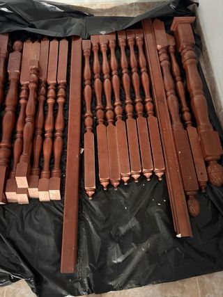 Barandilla de madera maciza