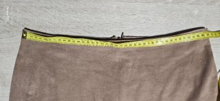 Gonna midi scamosciata beige elasticizzata M