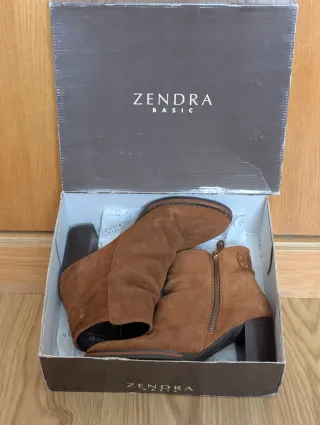 Botines Piel Marron Tacón