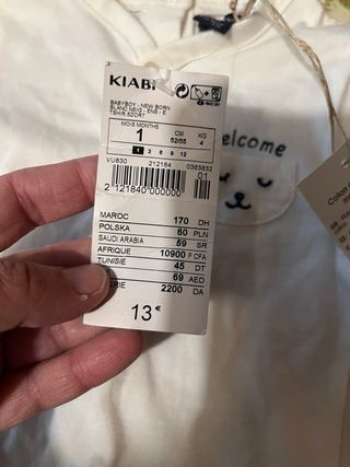 T-shirt neonato Kiabi 1 mese nuovo con cartellino