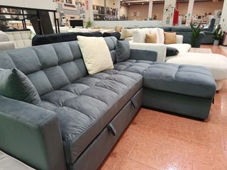 Sofá Cama Gris con Arcón