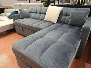 Sofá Cama Gris con Arcón
