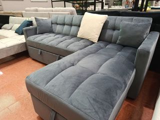 Sofá Cama Gris con Arcón
