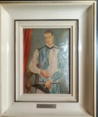 Cuadro Picasso Arlequín Esmalte Vidrio