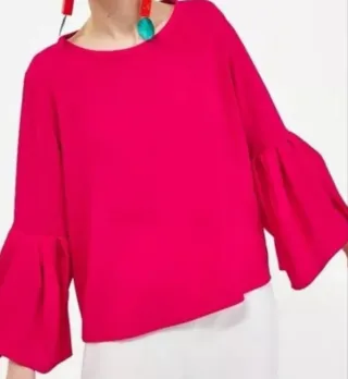 Blusa Zara Donna Manica Ampia Tg M