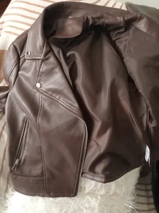Chaqueta Eco Cuero Chocolate Nueva