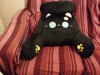 Cojín Respaldo Lumbar Gato Negro nuevo