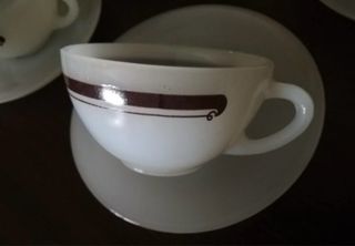 Arcopal Juego 6 Tazas/6 Platos Café. Retro Vintage