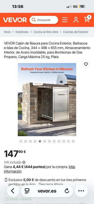 Cajón Basura Cocina Exterior VEVOR