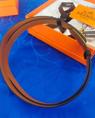 Cinturón Hermès Negro y Dorado