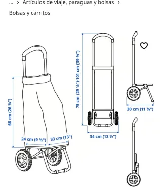 Carrito de compras Ikea negro y blanco