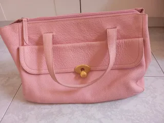 Bolso Furla Rosa Piel Asa Cierre Dorado