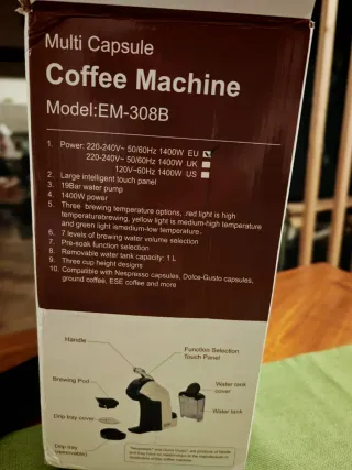 Macchina Caffè KOTLIE Multi Capsule EM-308B