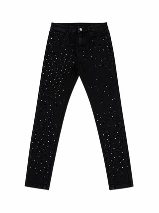 Pantalones vaqueros negros con pedrería