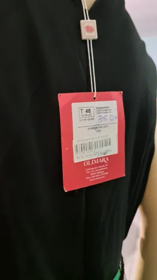 Vestido Talla 48 Negro y Verde