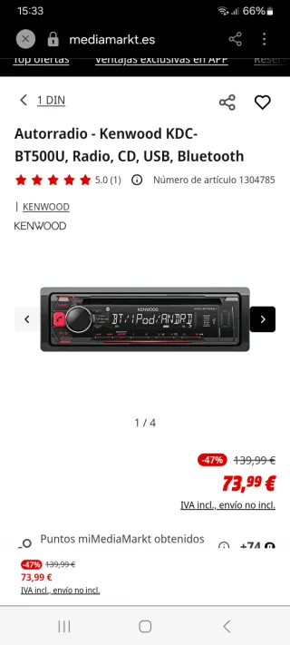Radio Coche Kenwood KMM-203