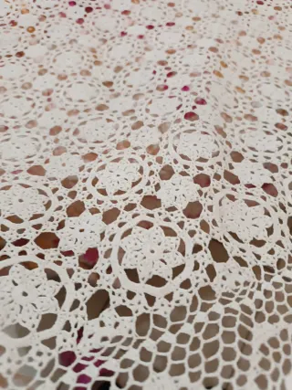 Copriletto matrimoniale uncinetto beige