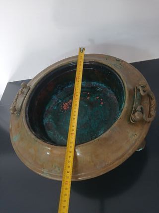 Antico braciere in ottone e rame XIX sec.