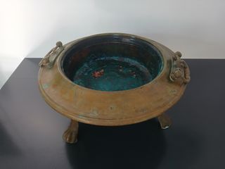 Antico braciere in ottone e rame XIX sec.