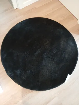 Alfombra redonda negra 120cm NUEVA
