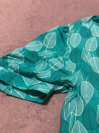 Vestido largo viscosa estampado hojas