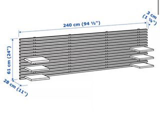 Cabecero MANDAL abedul/blanco 240 cm