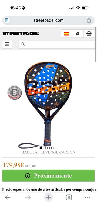 Pala Padel Babolat Revenge Carbon