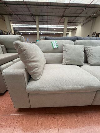 Sofá chaise longue acolchado tela