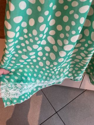 Vestito Bighet pois verde e bianco L