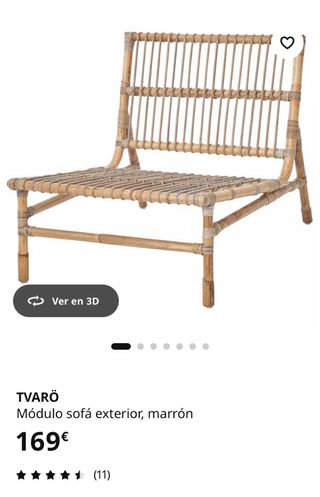 Sillón de bambú y ratán Ikea exterior