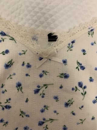 Top tirantes flores azul y blanco