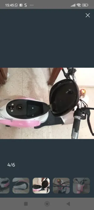 Moto Eléctrica Infantil Scooter Rosa y Blanca