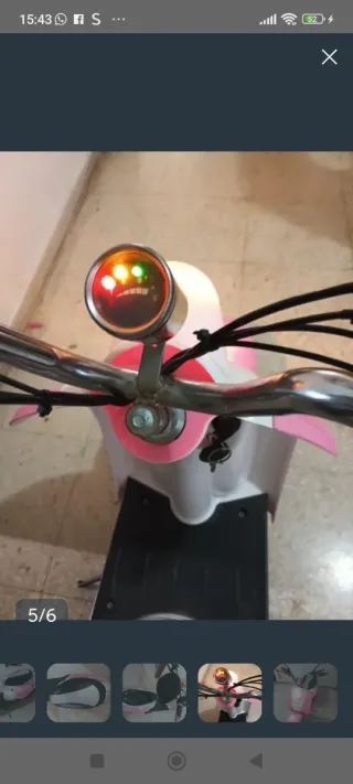Moto Eléctrica Infantil Scooter Rosa y Blanca