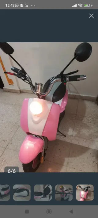 Moto Eléctrica Infantil Scooter Rosa y Blanca